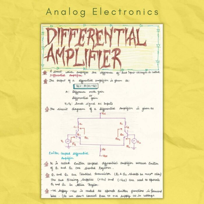 differential amplifier analog electronics study notes