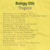 biology grade 12 topics index