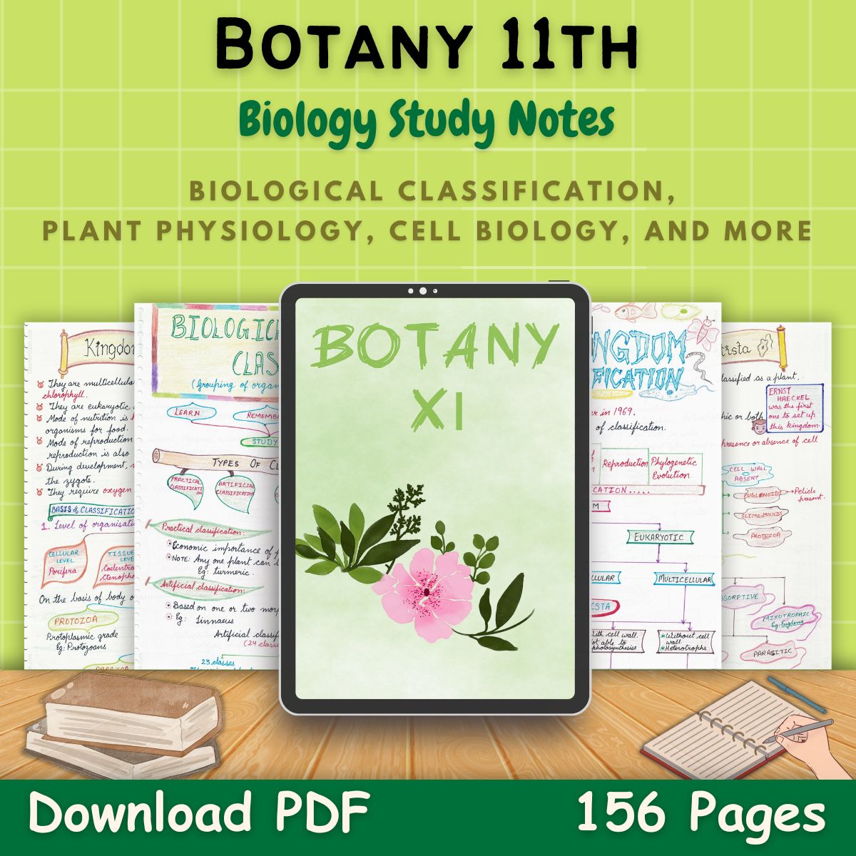botany biology 11 Study Notes pdf in green