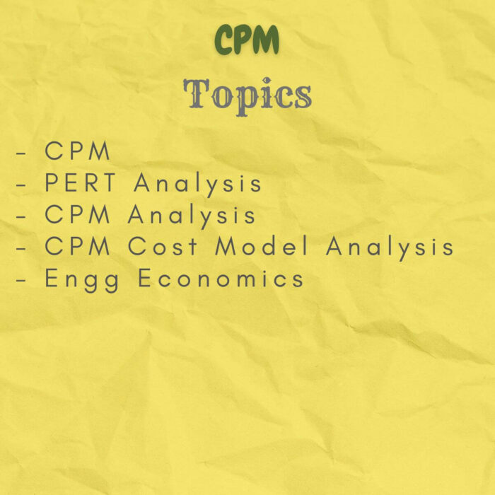 cpm notes topics index