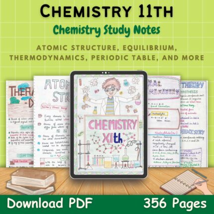chemistry grade 11 handwritten study Notes pdf first front green pages