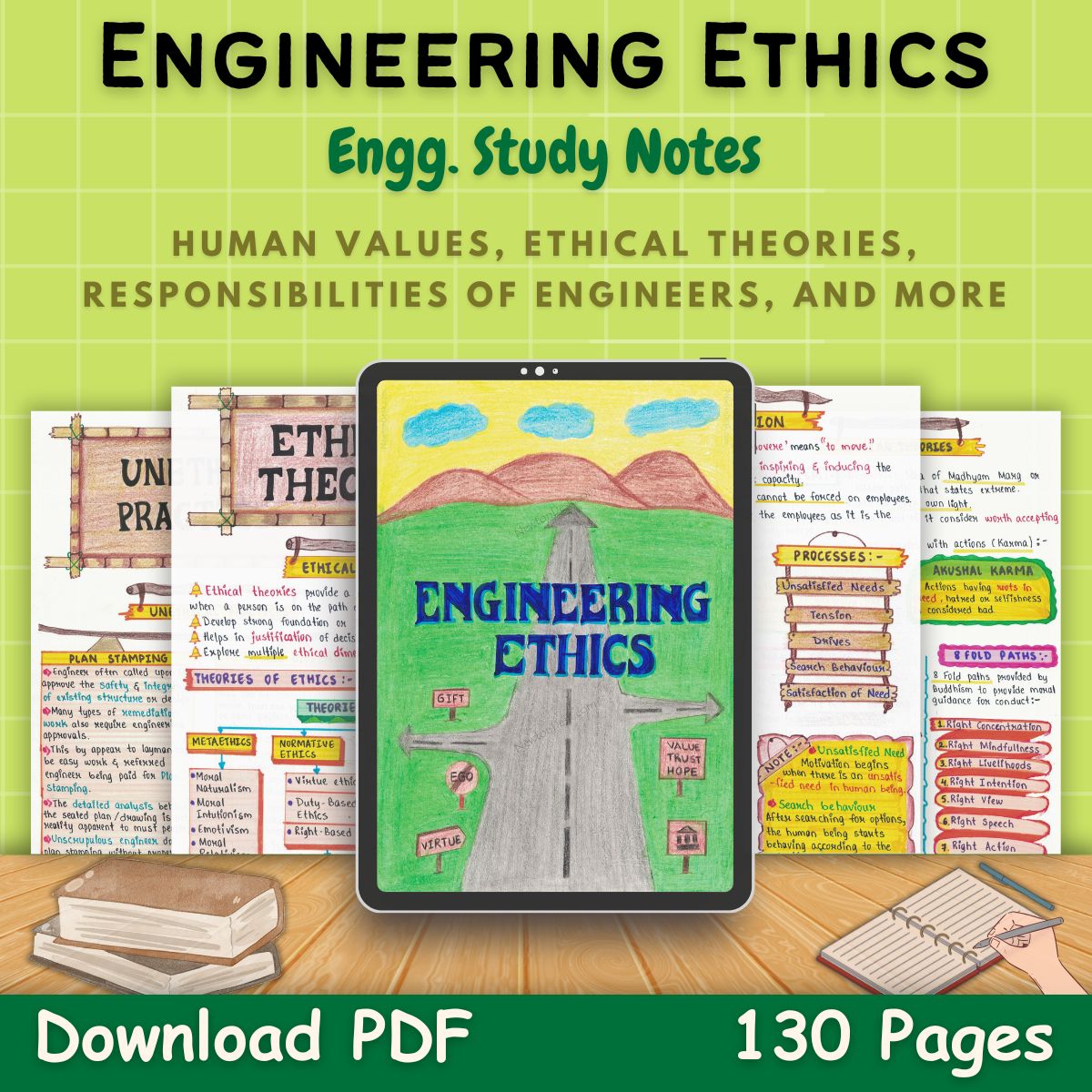 engineering ethics handwritten notes pdf first front cover green page