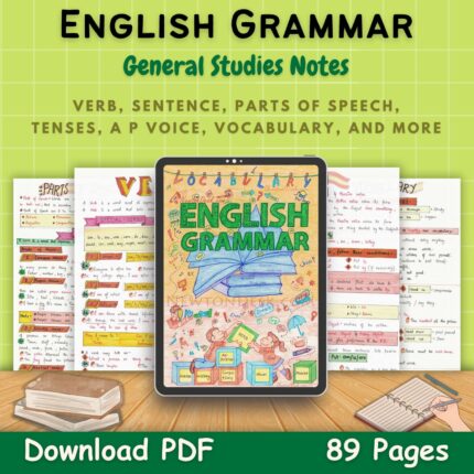 english grammar color study notes pdf first front green page