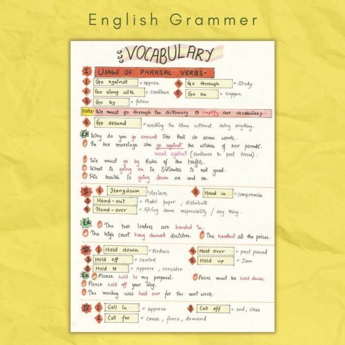 vocabulary in english grammar