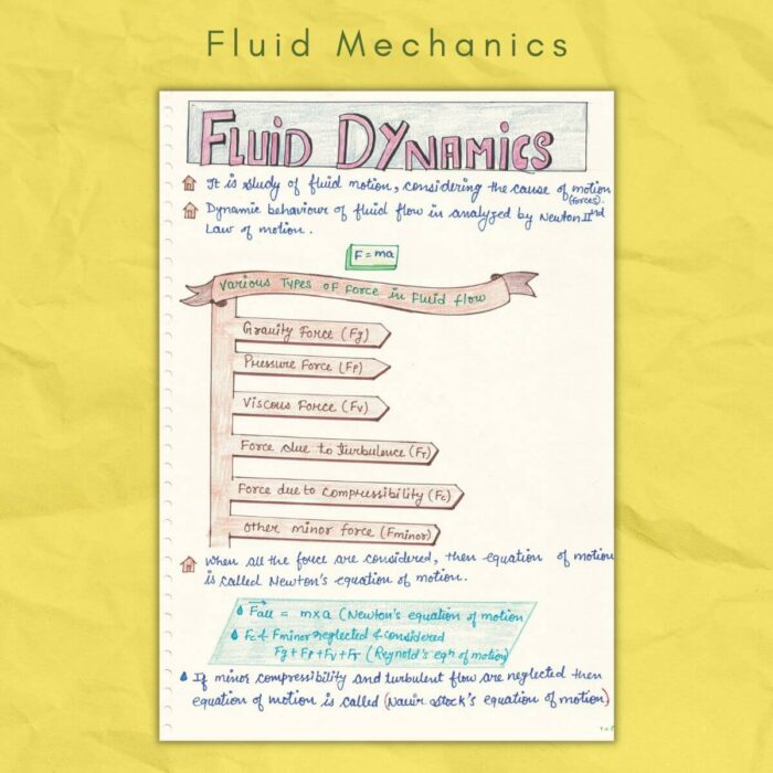fluid mechanics study notes fluid dynamics