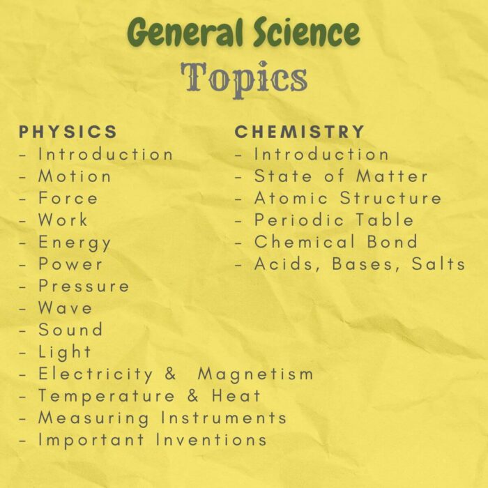 general science study notes physics chemistry index topics