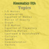 kinematics physics grade class 11 topics index
