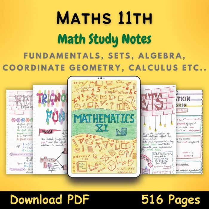 mathematics 11 handwritten Study notes pdf