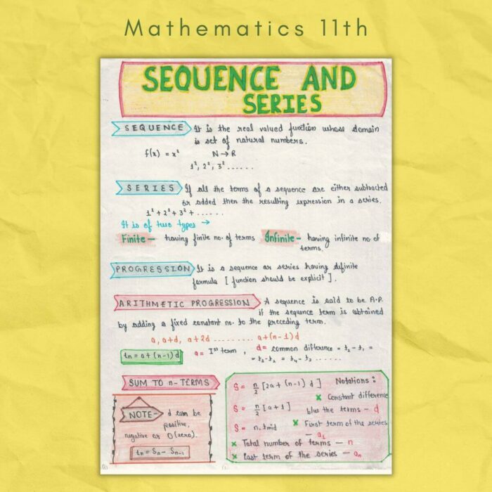sequence and series in mathematics 11th