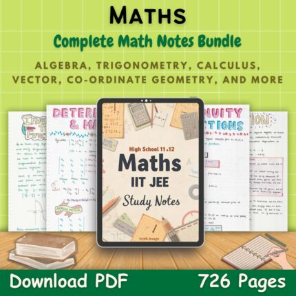 maths mathematics handwritten study notes pdf first front green page