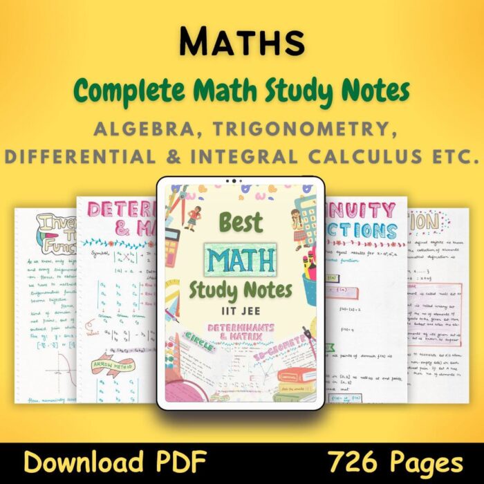 maths mathematics handwritten study notes pdf
