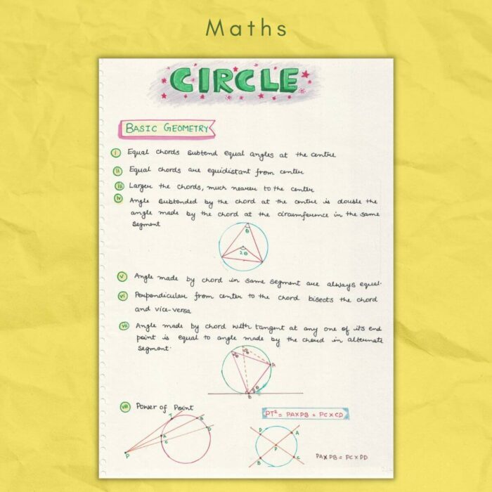 math notes circle