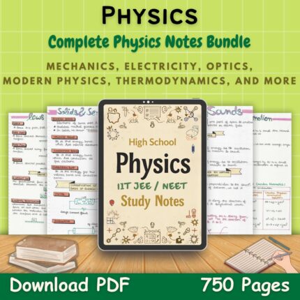 physics handwritten study notes pdf free formula sheet first front page