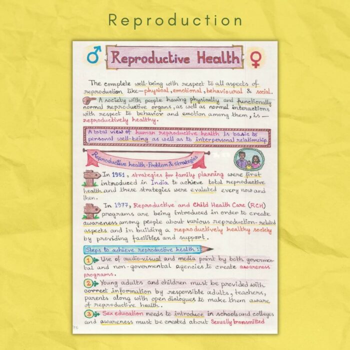 reproductive health in reproduction biology grade class 12 sample