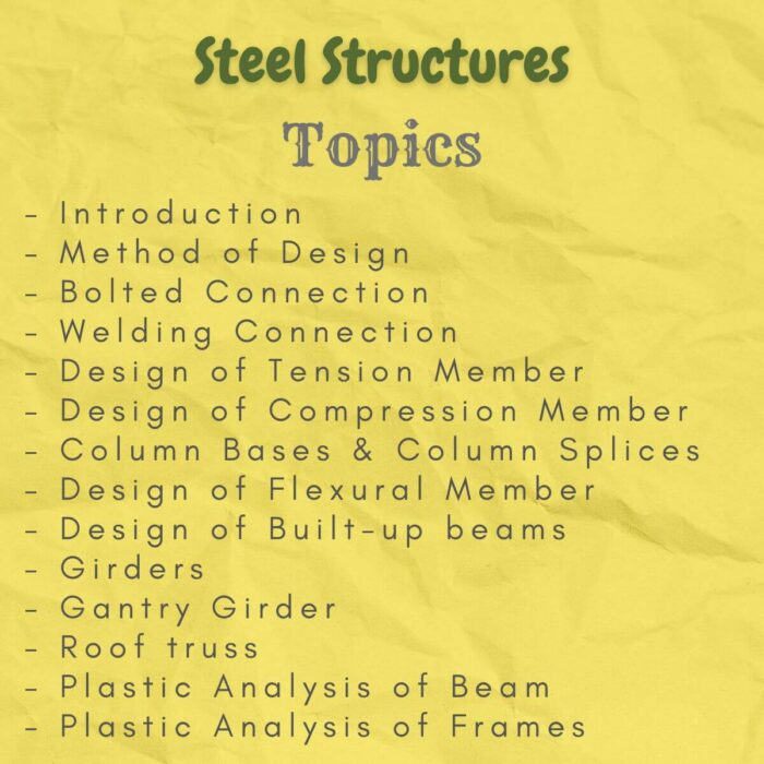 design of steel structures dss notes topics index