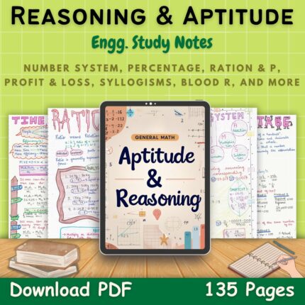 reasoning and aptitude handwritten notes pdf green first front cover page