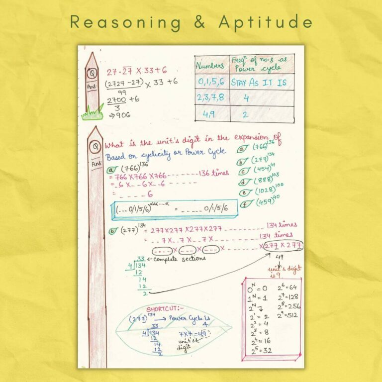 Aptitude & Reasoning Color Handwritten Notes [PDF] - NewtonDesk