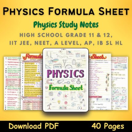 Physics formula sheet for high school grade 11 12 pdf