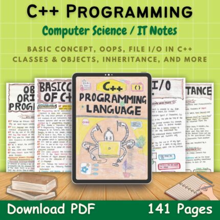 c++ cpp oops notes pdf computer programming green first front cover