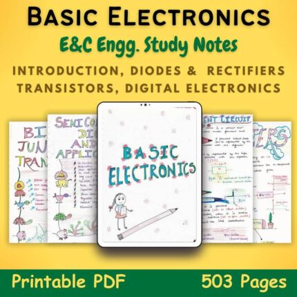 basic electronics study notes for electrical and computer science engineering with yellow background