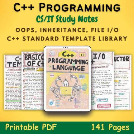 cpp programming language study notes for computer science with yellow background