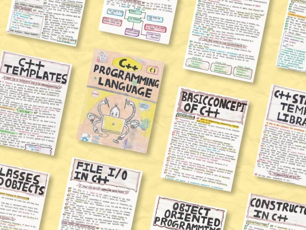 C++ Programming Language (OOPs) Aesthetic Study Notes [PDF] - NewtonDesk