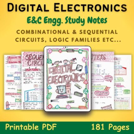 digital electronics study notes for electrical and computer science engineering with yellow background