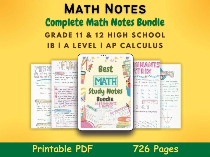 math mathematics study notes bundle pdf for high school students