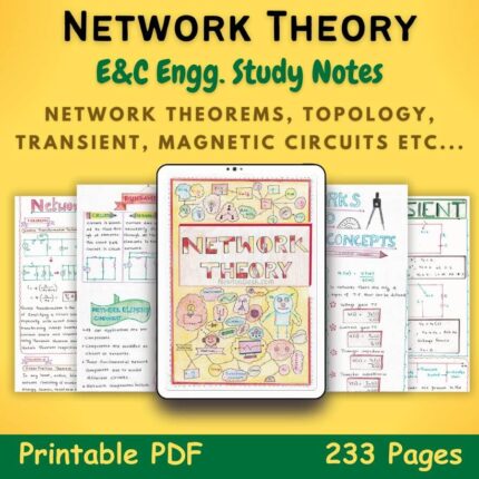 network theory study notes for electrical and computer science engineering with yellow background