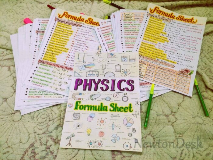 physics formula sheet grade 11 12 pages clicked sample image