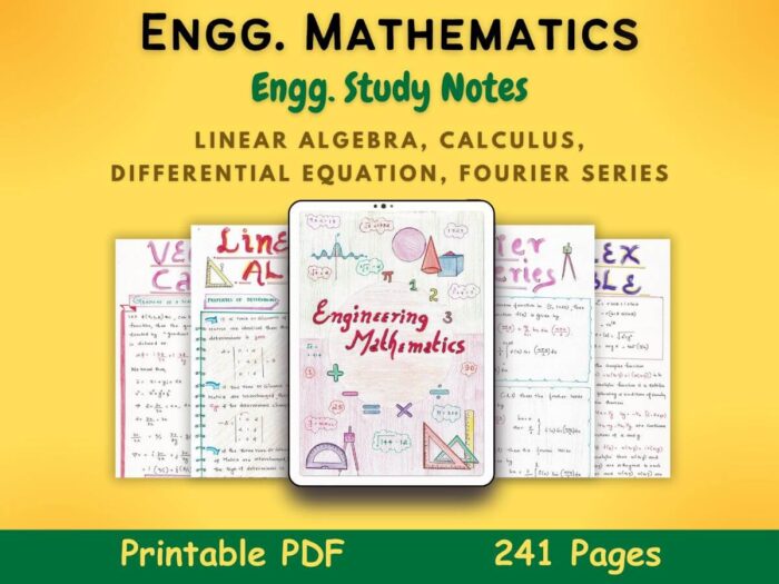 engineering mathematics study notes for stem engineering courses with yellow background