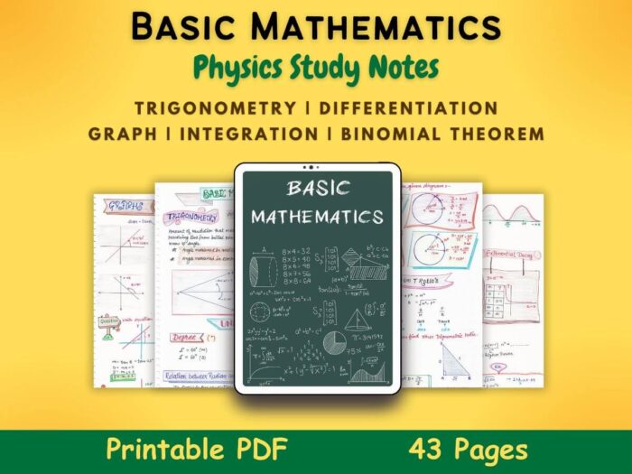basic math physics aesthetic notes pdf featured image