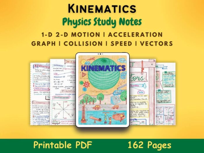 kinematics physics aesthetic notes pdf featured image