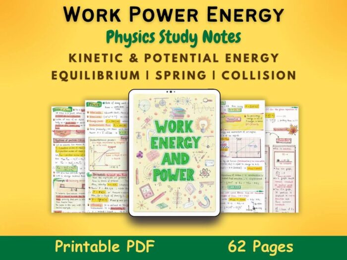 work energy power physics aesthetic notes pdf featured image