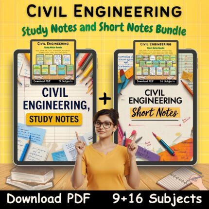 Civil Engineering Study short Notes Bundle Yellow