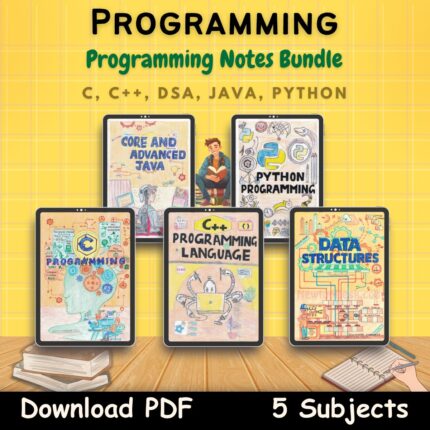 c, cpp, data structures, java, python Programming language Bundle notes pdf first front cover